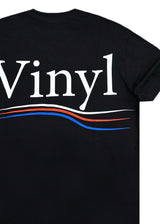 Ανδρική κοντομάνικη μπλούζα Vinyl art clothing - 21920-01 - linewave regular fit μαύρο