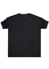 Ανδρική κοντομάνικη πικέ μπλούζα Vittorio - 200-2526-010 - pique tee loose fit μαύρο