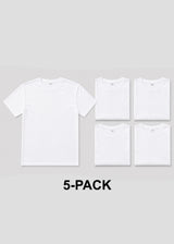 GUF CLOTHING Ανδρική κοντομάνικη μπλούζα λευκή 5-PACK basic slim fit CP-1100-white-5pack