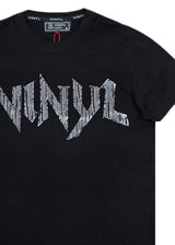 Αντρική κοντομάνικη μπλούζα - Vinyl Art Clothing - 22310-01 - dark echo logo regular fit - μαύρο