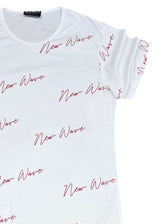 Ανδρική κοντομάνικη μπλούζα New wave clothing - 231-11 - multiple logo λευκό