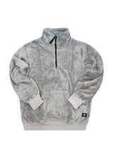 Ανδρική φούτερ με κολάρο New wave clothing - 232-39 - half zip sherpa design γκρι