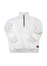 Ανδρική φούτερ με κολάρο New wave clothing - 232-39 - half zip sherpa design λευκό