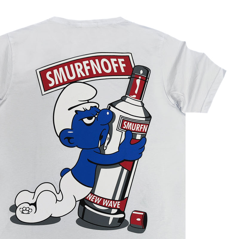 New wave clothing - 241-07 - smurfnoff t-shirt - white