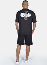 Ανδρική κοντομάνικη μπλούζα Two brothers - BT-25480 - oversized life is an unpredictable game μαύρο