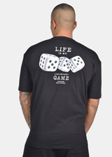 Ανδρική κοντομάνικη μπλούζα Two brothers - BT-25480 - oversized life is an unpredictable game μαύρο