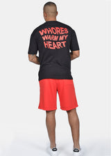 Ανδρική κοντομάνικη μπλούζα Two brothers - BT-25760 - oversized wh*res warm my heart μαύρο