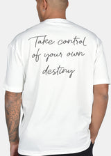 Ανδρική κοντομάνικη μπλούζα Two Brothers - BT-25790- take control oversized λευκό