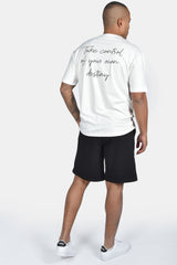 Ανδρική κοντομάνικη μπλούζα Two Brothers - BT-25790- take control oversized λευκό