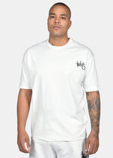 Ανδρική κοντομάνικη μπλούζα Two Brothers -BT-25800 - graffiti sign ovesized λευκό