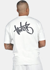 Ανδρική κοντομάνικη μπλούζα Two Brothers -BT-25800 - graffiti sign ovesized λευκό