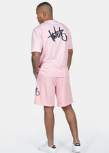 Ανδρική κοντομάνικη μπλούζα Two Brothers -BT-25800 - graffiti sign ovesized ροζ