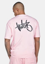 Ανδρική κοντομάνικη μπλούζα Two Brothers -BT-25800 - graffiti sign ovesized ροζ
