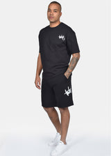 Ανδρική βερμούδα φούτερ Two Brothers - BT-25870 - graffiti logo μαύρο