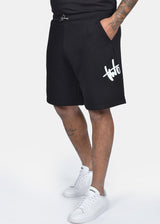 Ανδρική βερμούδα φούτερ Two Brothers - BT-25870 - graffiti logo μαύρο