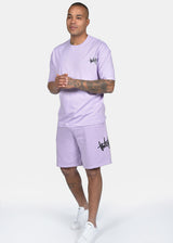 Ανδρική βερμούδα φούτερ Two Brothers - BT-25870 - graffiti logo λιλά