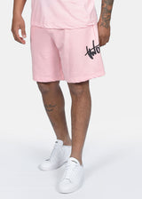 Ανδρική βερμούδα φούτερ Two Brothers - BT-25870 - graffiti logo ροζ