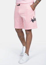 Ανδρική βερμούδα φούτερ Two Brothers - BT-25870 - graffiti logo ροζ