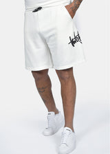 Ανδρική βερμούδα φούτερ Two Brothers - BT-25870 - graffiti logo λευκό