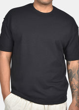 Ανδρική κοντομάνικη μπλούζα Two Brothers -BT-25930 - wafla oversized μαύρο