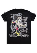 Ανδρική κοντομάνικη μπλούζα New wave clothing - 251-12 - we are free logo μαύρο