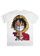 Ανδρική κοντομάνικη μπλούζα New wave clothing - 251-13 - luffy logo λευκό