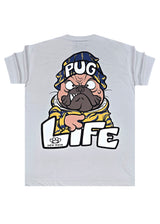 Ανδρική κοντομάνικη μπλούζα New wave clothing - 251-24 - pug life logo γκρι