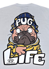 Ανδρική κοντομάνικη μπλούζα New wave clothing - 251-24 - pug life logo γκρι