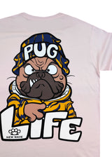 Ανδρική κοντομάνικη μπλούζα New wave clothing - 251-24 - pug life logo ροζ