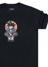 Ανδρική κοντομάνικη μπλούζα New wave clothing - 251-36 - songoku logo μαύρο