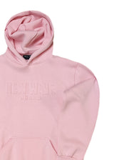 Ανδρικό φούτερ με κουκούλα New wave clothing -252-05-NEW WAVE pink logo relief