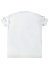 Ανδρική κοντομάνικη μπλούζα New Wave Clothing - 252-15 - fabric tee relaxed fit λευκό