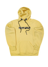 Ανδρικό φούτερ με κουκούλα New Wave Clothing -252-30-NEW WAVE logo yellow
