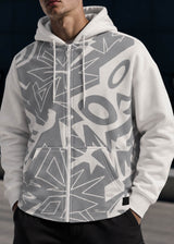 Ανδρική ζακέτα με κουκούλα New wave clothing-252-37-white-grey relief