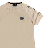 Vinyl art clothing - 27512-77 - icon logo print t-shirt - beige