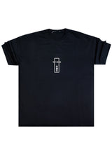 Ανδρική κοντομάνικη μπλούζα Tony couper - TO25/14 - black line oversized t-shirt μαύρο