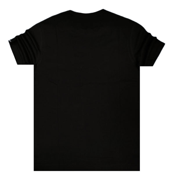 Henry clothing - 3-200 - simple magenta logo t-shirt - black