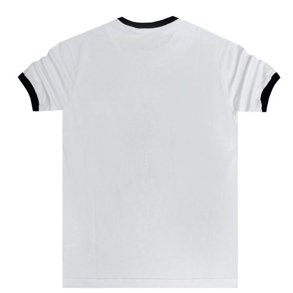 Henry clothing - 3-206 - black band t-shirt - white