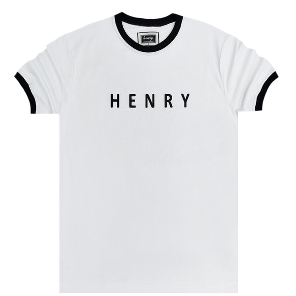 Henry clothing - 3-206 - black band t-shirt - white