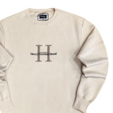 Henry clothing - 3-500 - large logo sweatshirt - beige