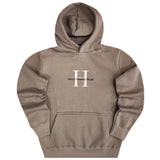 Henry clothing - 3-502 - large logo hoodie - brown