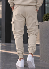 Ανδρική φόρμα Henry clothing-3-505-logo sweatpants ανοιχτό μπεζ