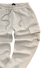 Ανδρική φόρμα Henry clothing-3-505-logo sweatpants ανοιχτό μπεζ