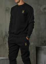 Henry clothing-3-505-premium gold logo sweatshirt -black