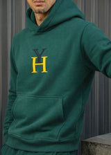 Ανδρικό φούτερ με κουκούλα Henry Clothing-3-509-Henry logo hoodie green
