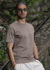 HENRY CLOTHING Ανδρική αμάνικη μπλούζα καφέ 3-613-brown