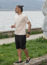 HENRY CLOTHING Ανδρική κοντομάνικη μπλούζα μπεζ 3-613-beige