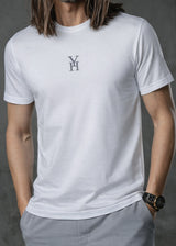 HENRY CLOTHING Ανδρική κοντομάνικη μπλούζα λευκή Silver Logo 3-617-white