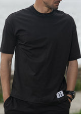 HENRY CLOTHING Ανδρική κοντομάνικη μπλούζα Simple overisized fit μαύρο 3-624-black