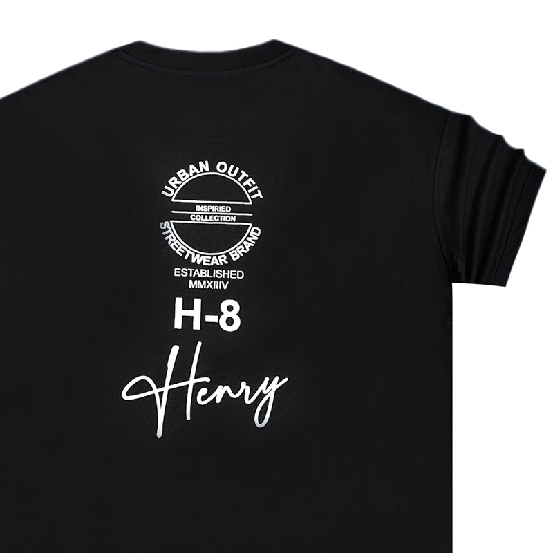 Henry clothing - 3-626 - back logo overisized tee - black